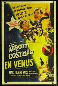 b009 ABBOTT & COSTELLO GO TO MARS Spanish/U.S. one-sheet '53 art of astronauts Bud & Lou in outer space!
