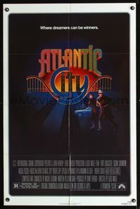 b053 ATLANTIC CITY one-sheet movie poster '81 Burt Lancaster, cool Gerard Huerta art!