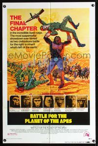 b063 BATTLE FOR THE PLANET OF THE APES one-sheet movie poster '73 sci-fi!