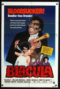 b073 BLACULA one-sheet movie poster '72 black vampire William Marshall is deadlier than Dracula!