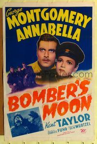 b082 BOMBER'S MOON one-sheet movie poster '43 George Montgomery, pretty Annabella in uniform!