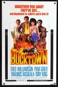 b099 BUCKTOWN one-sheet movie poster '75 artwork of Pam Grier & Fred Williamson by R. Kinyon!