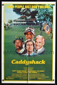 b102 CADDYSHACK one-sheet poster '80 Chevy Chase, Bill Murray, Rodney Dangerfield, golf classic!
