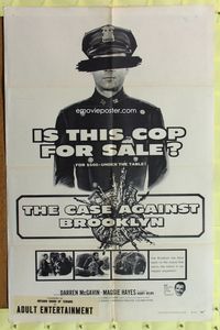 b110 CASE AGAINST BROOKLYN one-sheet movie poster '58 Darren McGavin, it's anti-crooked cop!