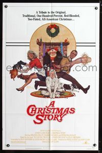 b118 CHRISTMAS STORY one-sheet movie poster '83 best classic Xmas movie, great Robert Tanenbaum art!