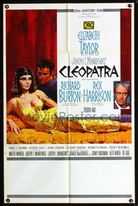 b123 CLEOPATRA Spanish/U.S. one-sheet poster '64 Elizabeth Taylor, Richard Burton, Howard Terpning art!