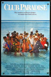 b125 CLUB PARADISE one-sheet movie poster '86 Robin Williams, Peter O'Toole, Harold Ramis