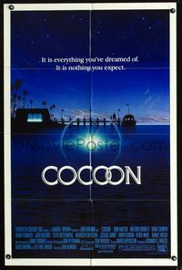 b126 COCOON signed one-sheet movie poster '85 by Hume Cronyn, Ron Howard classic!