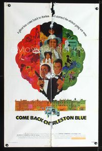 b129 COME BACK CHARLESTON BLUE one-sheet poster '72 Godfrey Cambridge, cool blaxploitation art!