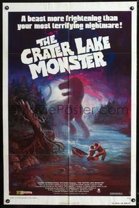 b144 CRATER LAKE MONSTER one-sheet movie poster '77 really cool dinosaur artwork by Wil!