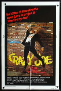 b145 CRAZY JOE one-sheet movie poster '74 Peter Boyle is mafioso Joey Gallo!