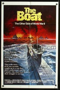 b159 DAS BOOT style B int'l 1sh '82 The Boat, Wolfgang Petersen, WW II, Meyer submarine art!