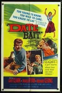 b160 DATE BAIT one-sheet movie poster '60 wild teens too young to know & too eager to say I WILL!