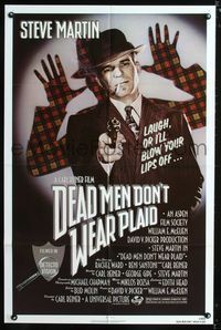b167 DEAD MEN DON'T WEAR PLAID one-sheet movie poster '82 Steve Martin will blow your lips off!