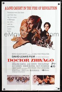 b186 DOCTOR ZHIVAGO one-sheet movie poster R80 David Lean English epic, Howard Terpning art!