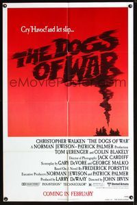 b188 DOGS OF WAR advance one-sheet poster '81 completely different artwork from regular poster!