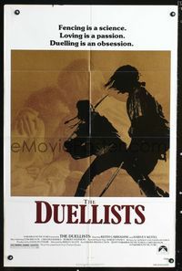 b197 DUELLISTS one-sheet '77 Ridley Scott, Keith Carradine, Harvey Keitel, cool fencing image!
