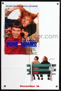 b198 DUMB & DUMBER DS teaser one-sheet movie poster '95 Jim Carrey & Jeff Daniels are Harry & Lloyd!