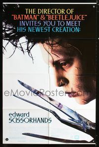 b206 EDWARD SCISSORHANDS one-sheet movie poster '90 Tim Burton & Johnny Depp classic!