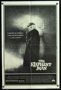b209 ELEPHANT MAN one-sheet movie poster '80 John Hurt is not an animal, David Lynch