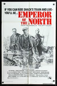 b210 EMPEROR OF THE NORTH POLE style B one-sheet movie poster '73 Lee Marvin, Emperor of the North!