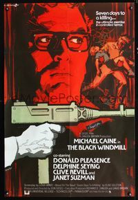 b072 BLACK WINDMILL English one-sheet movie poster '74 best artwork of Michael Caine by A. Cesselon!
