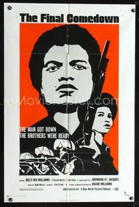 b237 FINAL COMEDOWN one-sheet poster '72 bad Billy Dee Williams was ready when the man got down!