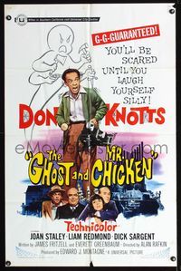 b265 GHOST & MR. CHICKEN one-sheet movie poster '65 Don Knotts scared silly!