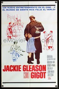 b272 GIGOT Spanish/U.S. one-sheet movie poster '62 Jackie Gleason, Katherine Kath, directed by Gene Kelly!