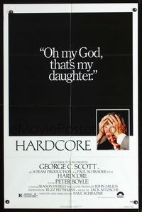 b300 HARDCORE signed one-sheet poster '79 by George C. Scott, Paul Schrader wacky sex thriller!