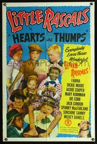 b304 HEARTS ARE THUMPS one-sheet movie poster R50 The Little Rascals, Our Gang!