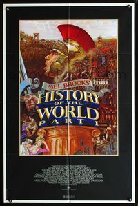 b315 HISTORY OF THE WORLD PART I one-sheet movie poster '81 Mel Brooks, John Alvin art!