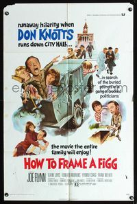 b328 HOW TO FRAME A FIGG one-sheet movie poster '71 Don Knotts, Joe Flynn