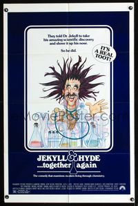 b343 JEKYLL & HYDE TOGETHER AGAIN 1-sheet '82 they told him to shove his new discovery up his nose!