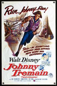 b346 JOHNNY TREMAIN one-sheet movie poster '57 Walt Disney, from the Esther Forbes novel!