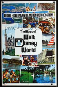 b394 MAGIC OF WALT DISNEY WORLD one-sheet '72 great theme park scenes for the first time on screen!