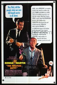 b398 MALTESE BIPPY one-sheet movie poster '69 Dan Rowan & Dick Martin, sexy Julie Newmar with gun!