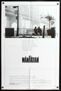 b405 MANHATTAN style B one-sheet movie poster '79 Woody Allen, Mariel Hemingway, New York City!