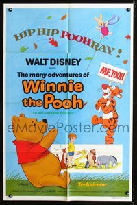 b407 MANY ADVENTURES OF WINNIE THE POOH one-sheet movie poster '77 and Tigger too!