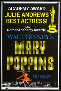b412 MARY POPPINS style C one-sheet movie poster '65 Julie Andrews, Walt Disney musical classic!
