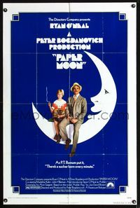 b474 PAPER MOON one-sheet movie poster '73 great image of smoking Tatum O'Neal with dad Ryan O'Neal!