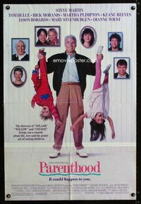 b476 PARENTHOOD DS one-sheet movie poster '89 Steve Martin, Rick Moranis, Ron Howard, Keanu Reeves