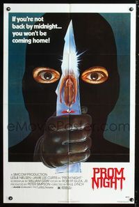 b510 PROM NIGHT one-sheet movie poster '80 Jamie Lee Curtis, wild horror art!
