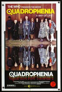 b516 QUADROPHENIA style B one-sheet movie poster '79 great mirror image of The Who, English rock!