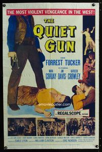 b521 QUIET GUN one-sheet movie poster '57 Forrest Tucker, the most violent vengeance in the West!
