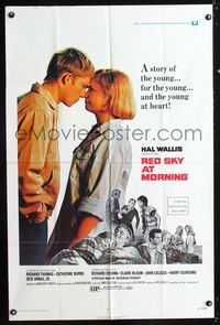 b533 RED SKY AT MORNING one-sheet movie poster '71 Richard Thomas, Catherine Burns