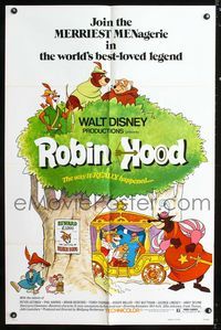 b554 ROBIN HOOD one-sheet movie poster '73 Walt Disney cartoon, the way it REALLY happened!