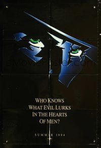b573 SHADOW DS teaser one-sheet poster '94 Alec Baldwin knows what evil lurks in the hearts of men!
