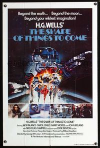 b575 SHAPE OF THINGS TO COME one-sheet '79 Jack Palance in H.G. Wells sci-fi, cool robot image!