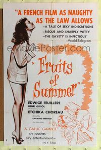 b260 FRUITS OF SUMMER one-sheet '55 sexiest French Etchika Choreau is as naughty as the law allows!